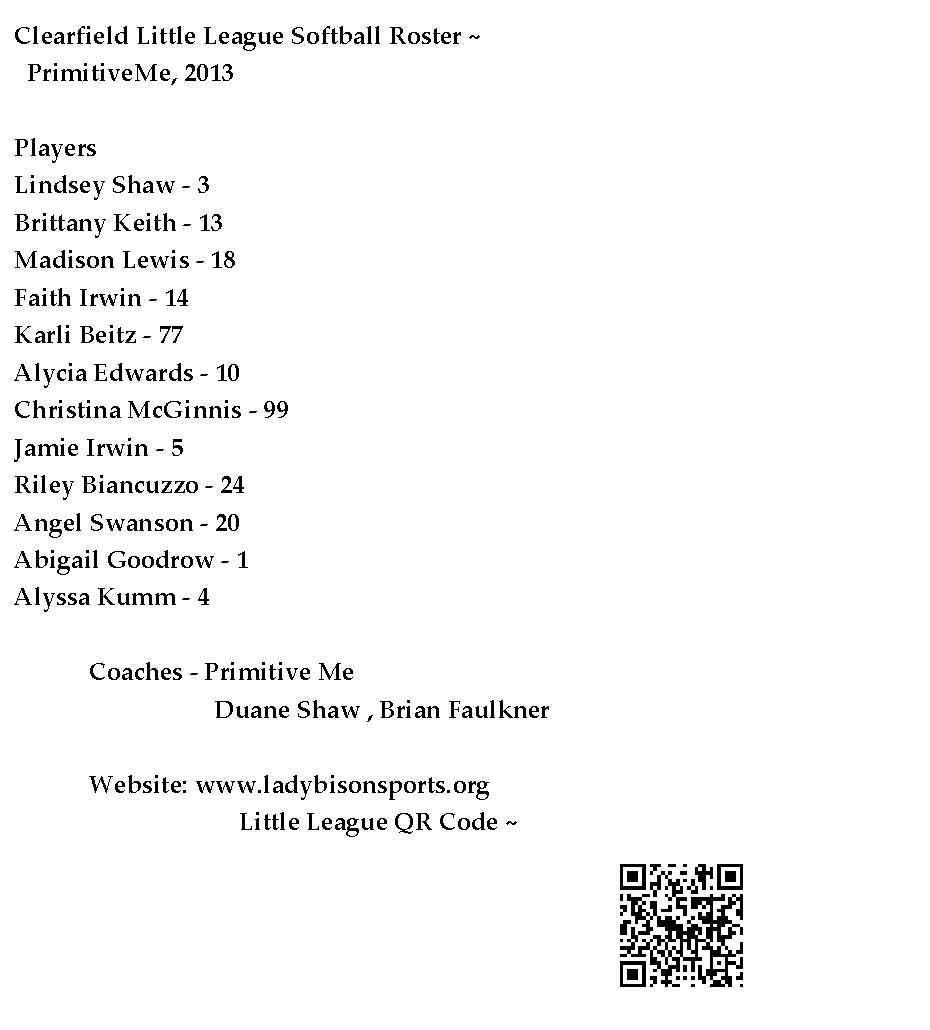 PrimitiveMe Roster PrimitiveMe Roster